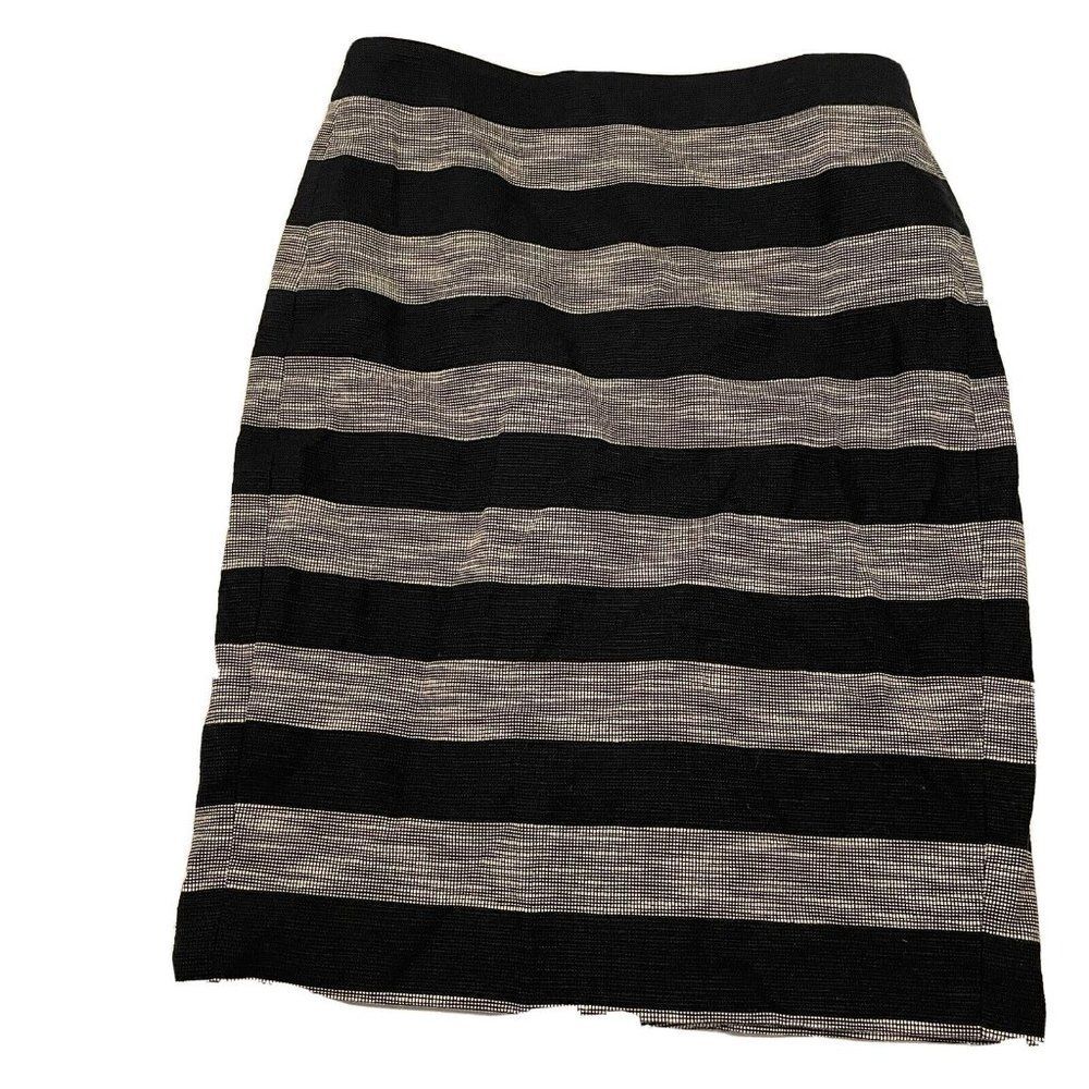J Crew Woman’s Sz 0 Straight pencil Skirt Lined Zip Stripe